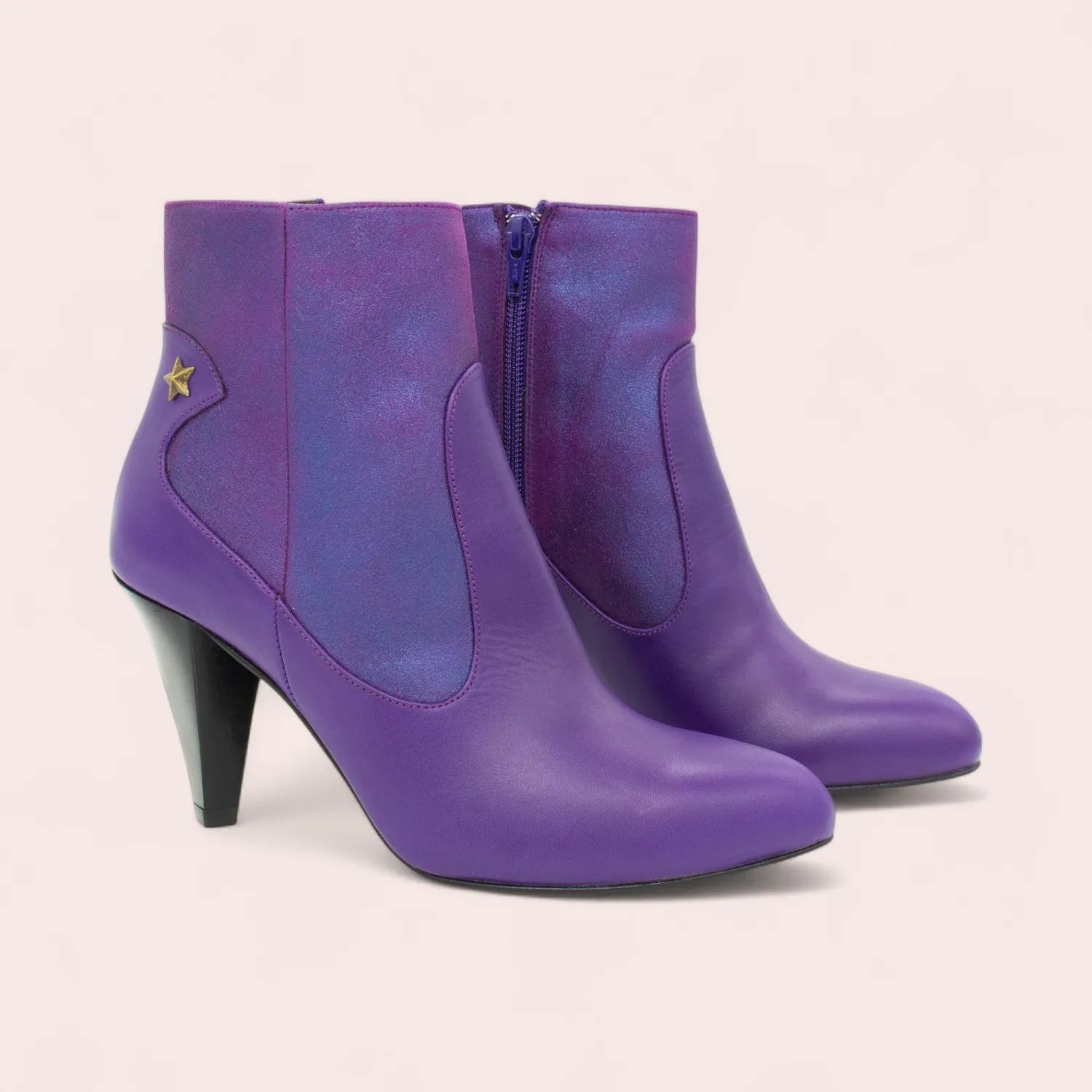 Karine Arabian Forrester bottines cuir violet talon 8cm