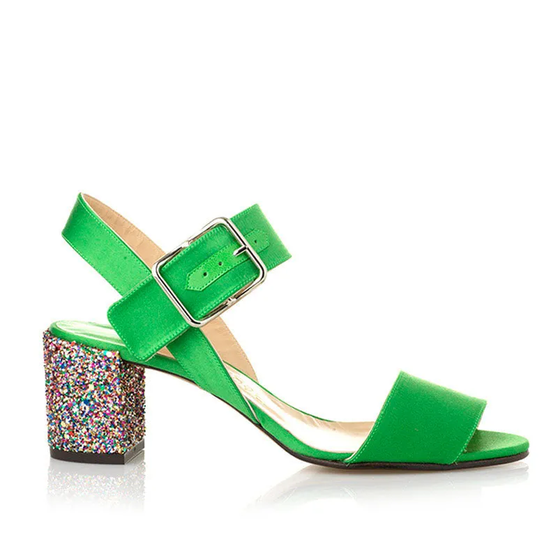 Bégum Paris Santorin sandale satin rose talon 5,5 cm