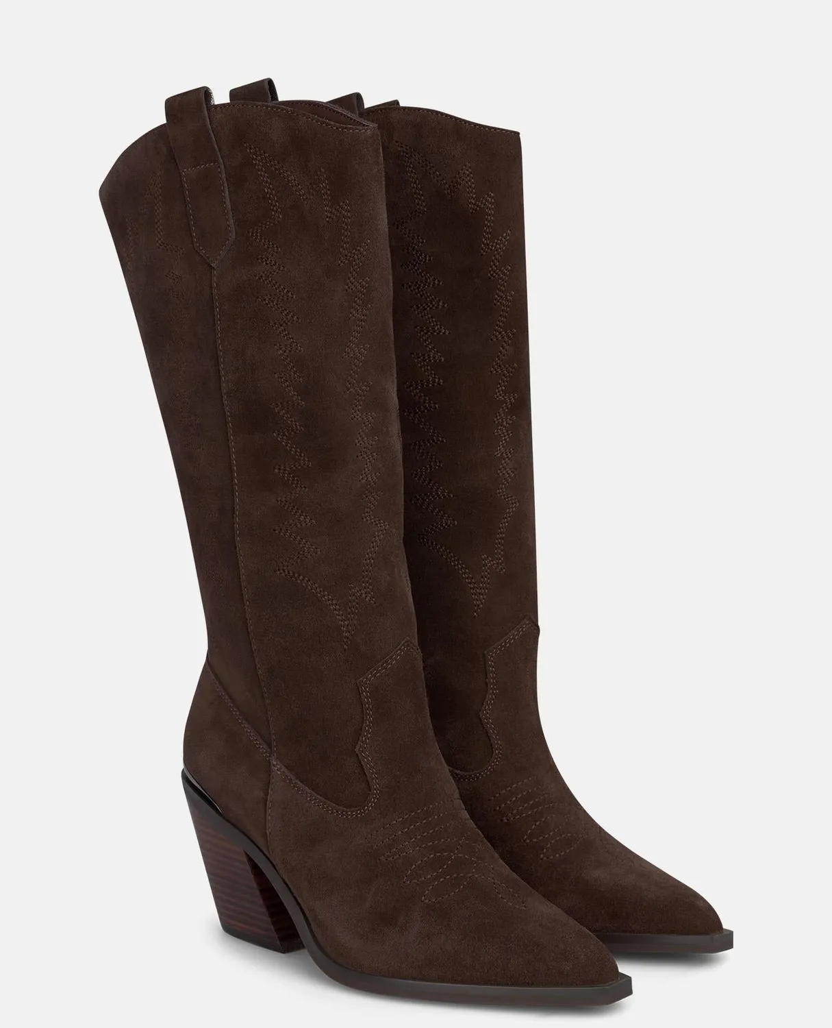 Alma en Pena I2652600C santiag daim marron brodée 8 cm