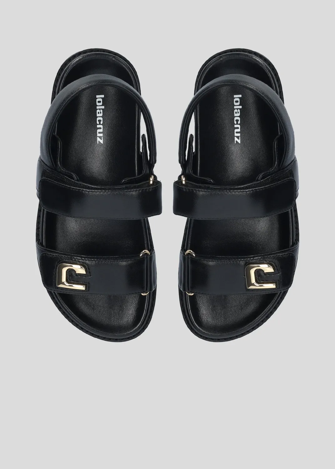 Lola Cruz Lola sandale plate noire