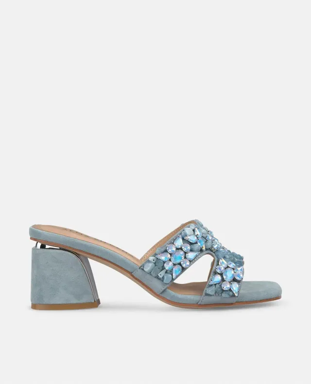 Alma en Pena V250957 mules bleues strass talon 6 cm