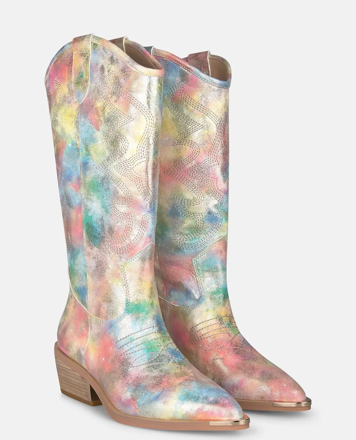 Alma en Pena V260254 bottes cowboy rose cuir 5 cm