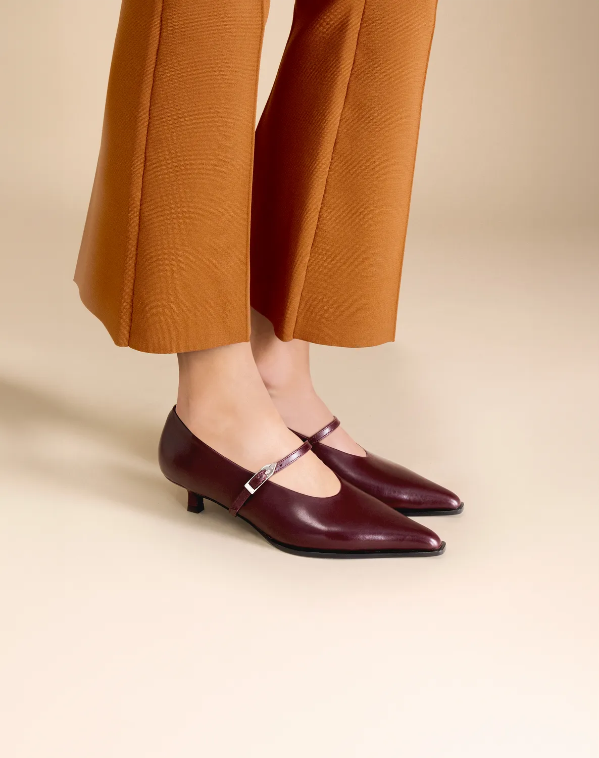 Mi/Mai Renzo Burgundy escarpins cuir burgundy petit talon