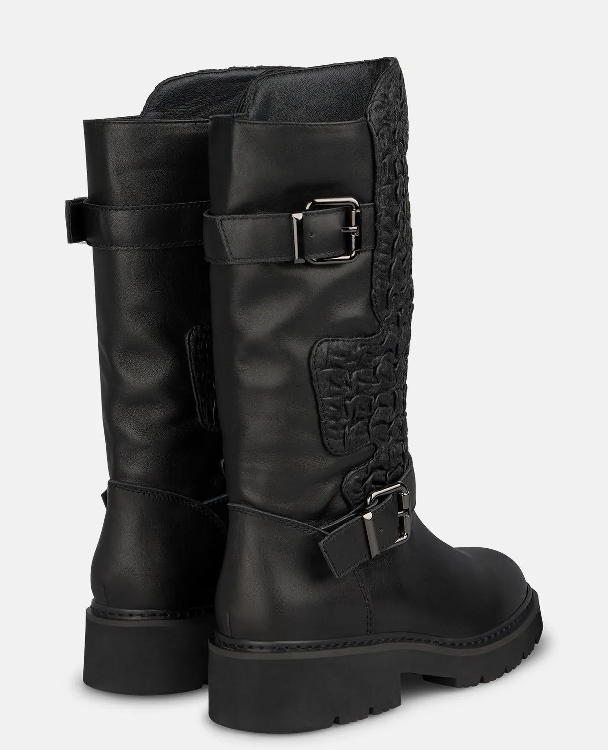 Alma en Pena I260889 bottes militaires cuir noir 4 cm