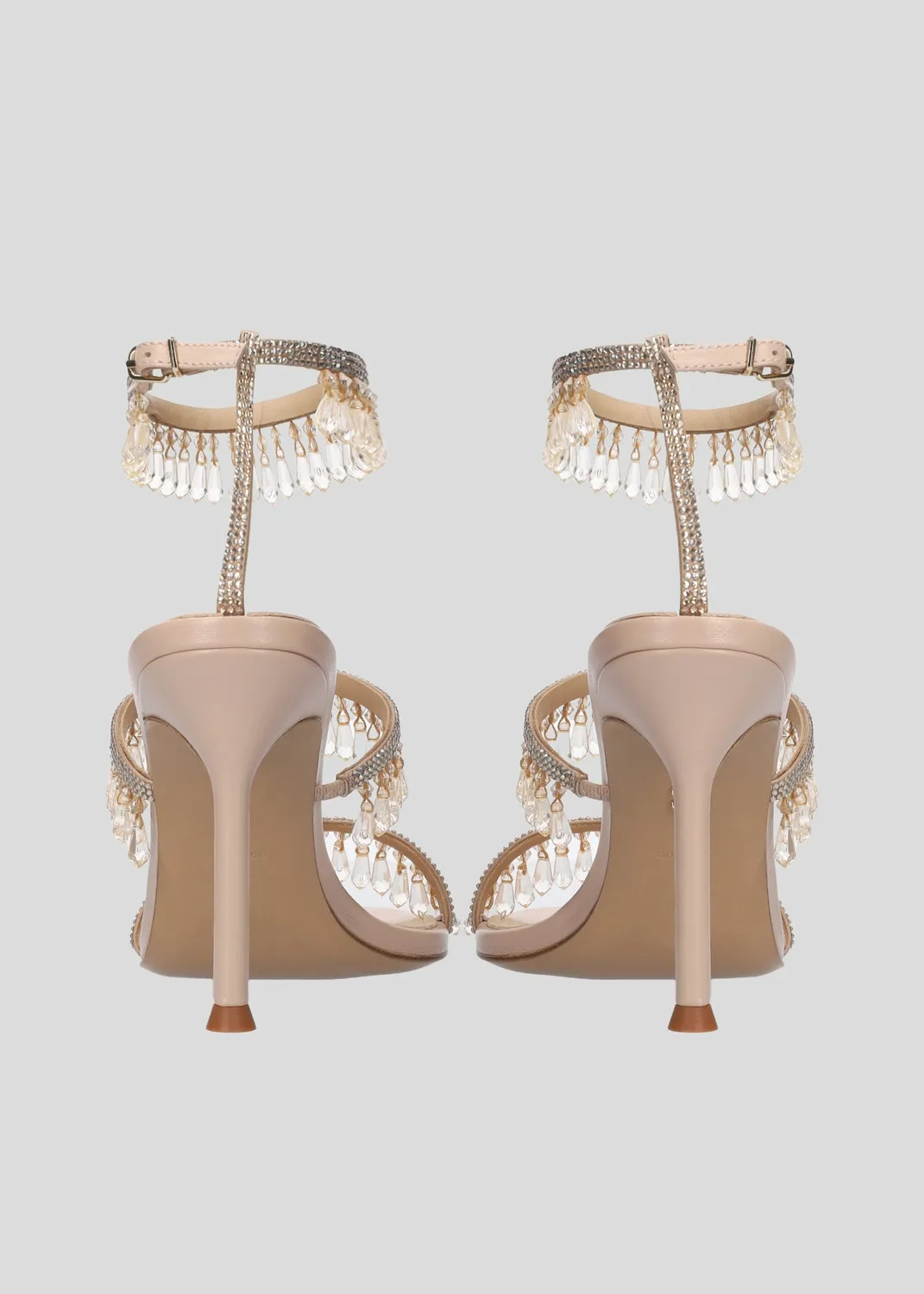 Lola Cruz Flamenca Heel Sandals 95 sandales nude cuir