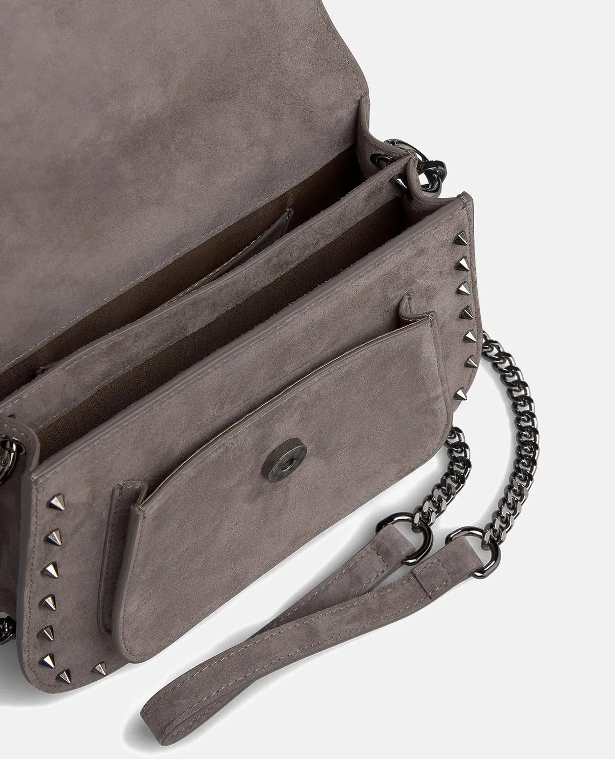 Alma en Pena BG113 Sac bandoulière cuir gris bijou