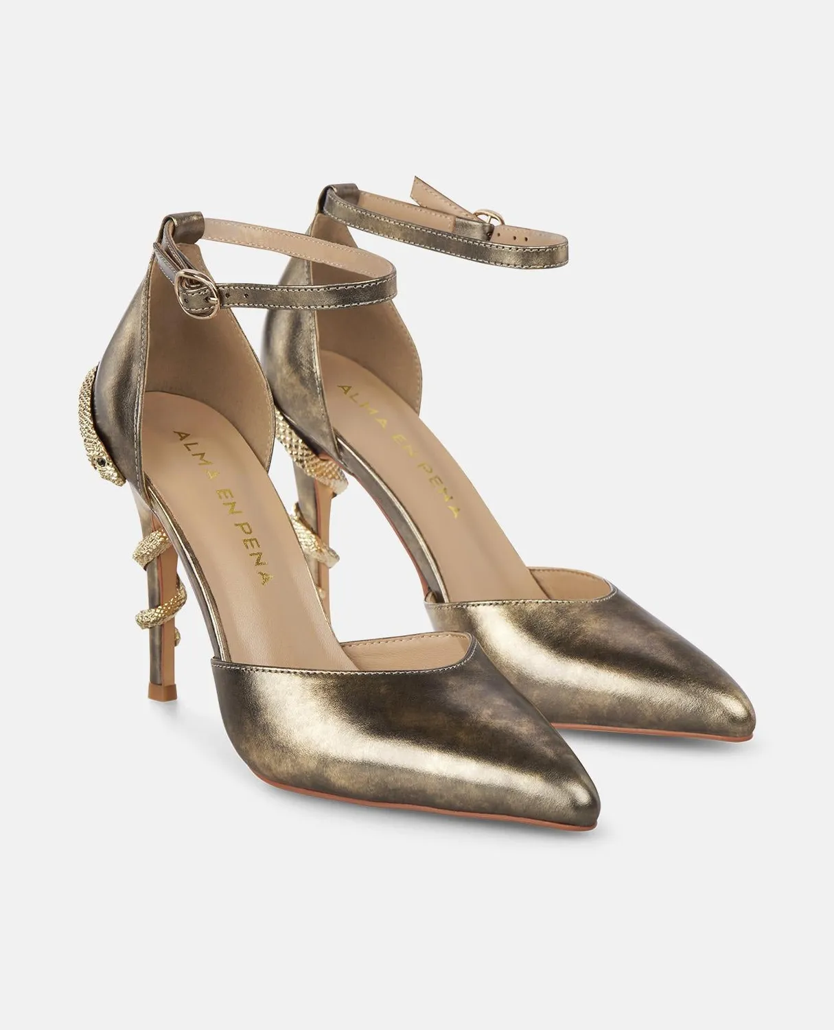 Alma en Pena I250440 escarpins bronze cuir talon 9 cm