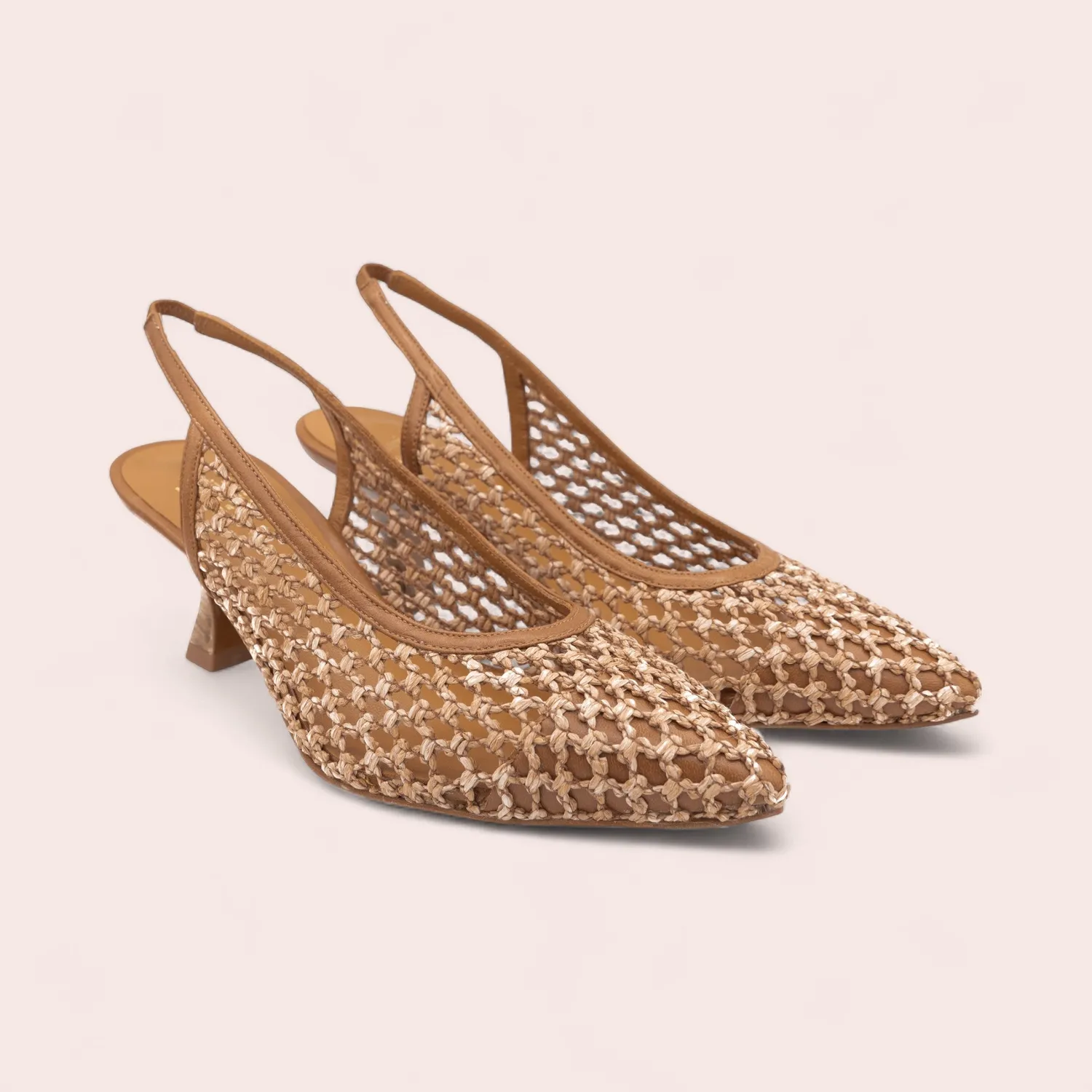 Karine Arabian MADISON escarpins camel 36 raphia