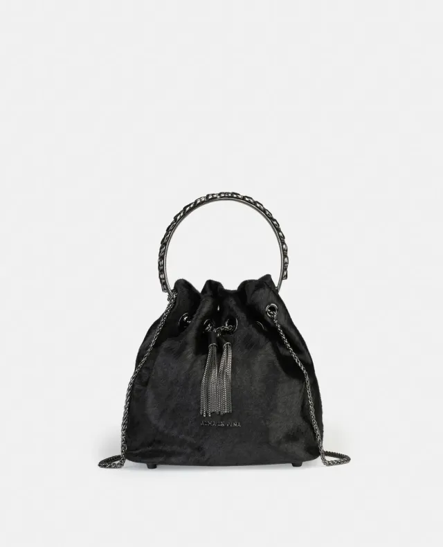 Alma en Pena BG110 sac bombonera noir cuir chaîne