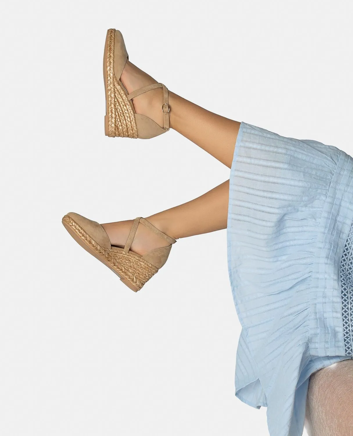 ALMA EN PENA V265690 espadrilles compensées sable cuir 6,5 cm