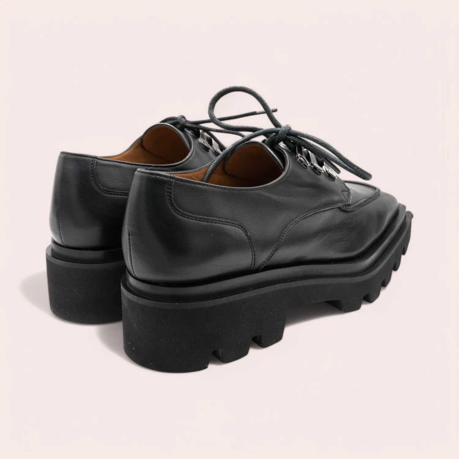 Karine Arabian Wales derbies cuir noir 40 talon 30mm