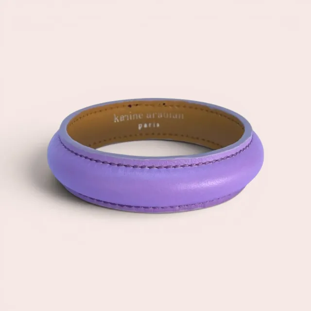 Karine Arabian Jonc bracelet cuir lilas taille unique