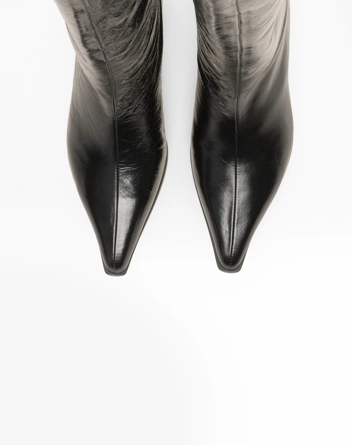 Mi/Mai Vivienne Crinkled bottes cuir bout pointu