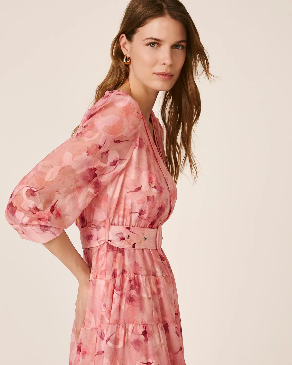 Alma en Pena V26CL0225 robe longue gaze rose