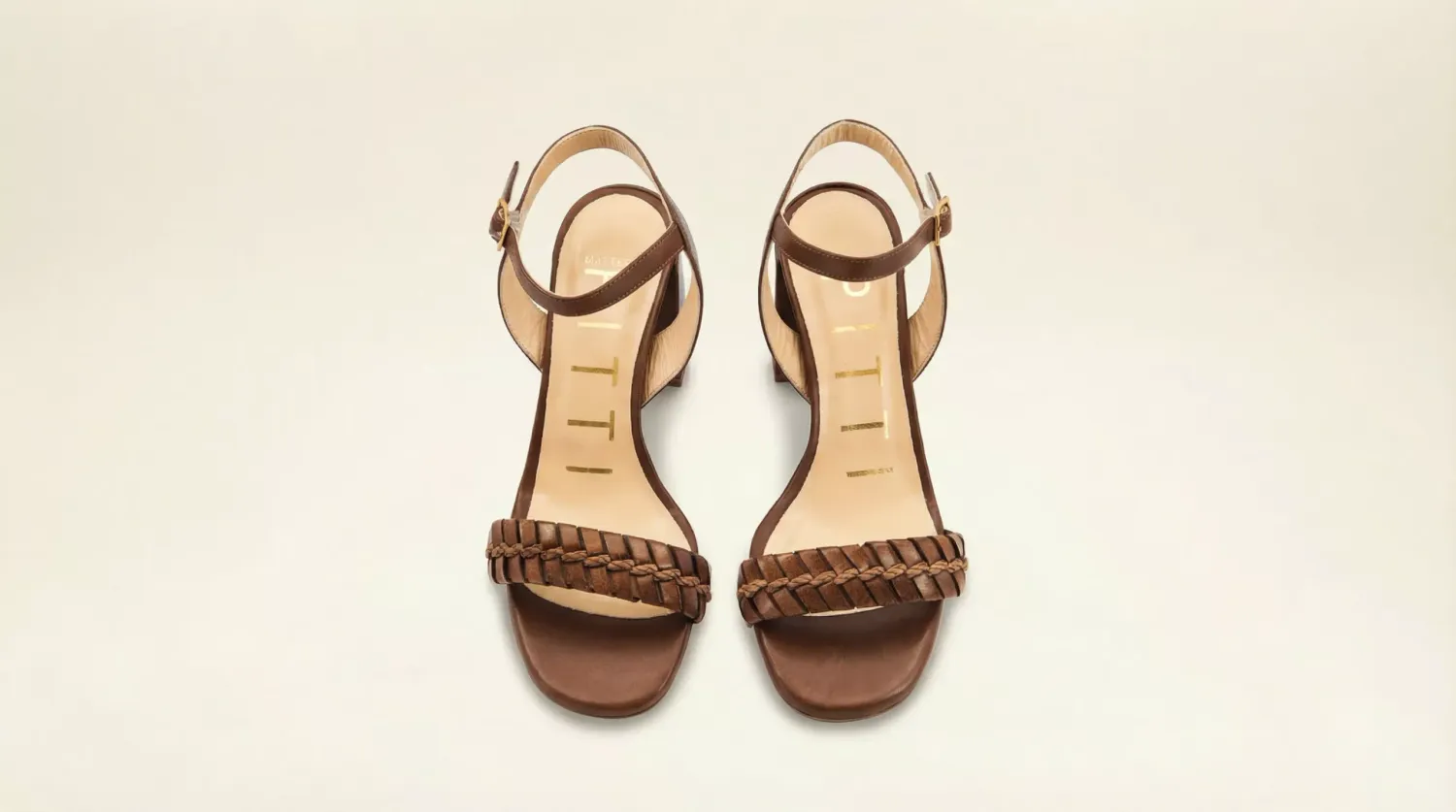 Matteo Pitti Dory sandales marron talon bloc cuir
