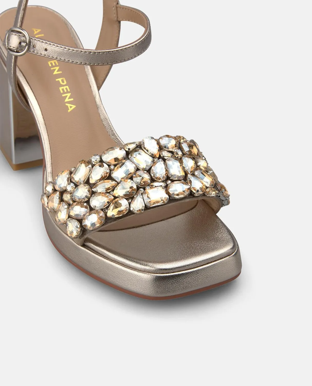 Alma en Pena V262652 sandales à talons bronze strass