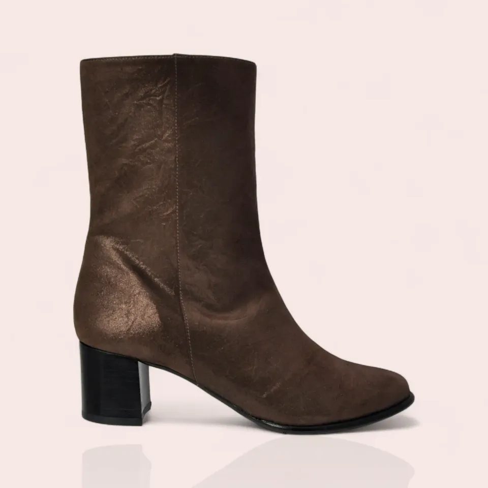 Karine Arabian PHOENIX bottine marron cuir talon 50mm