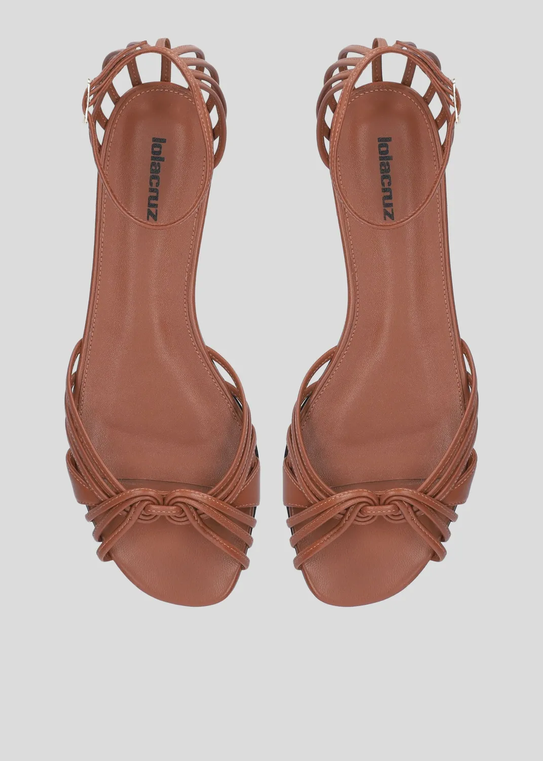 Lola Cruz Heura sandales plates terracotta cuir