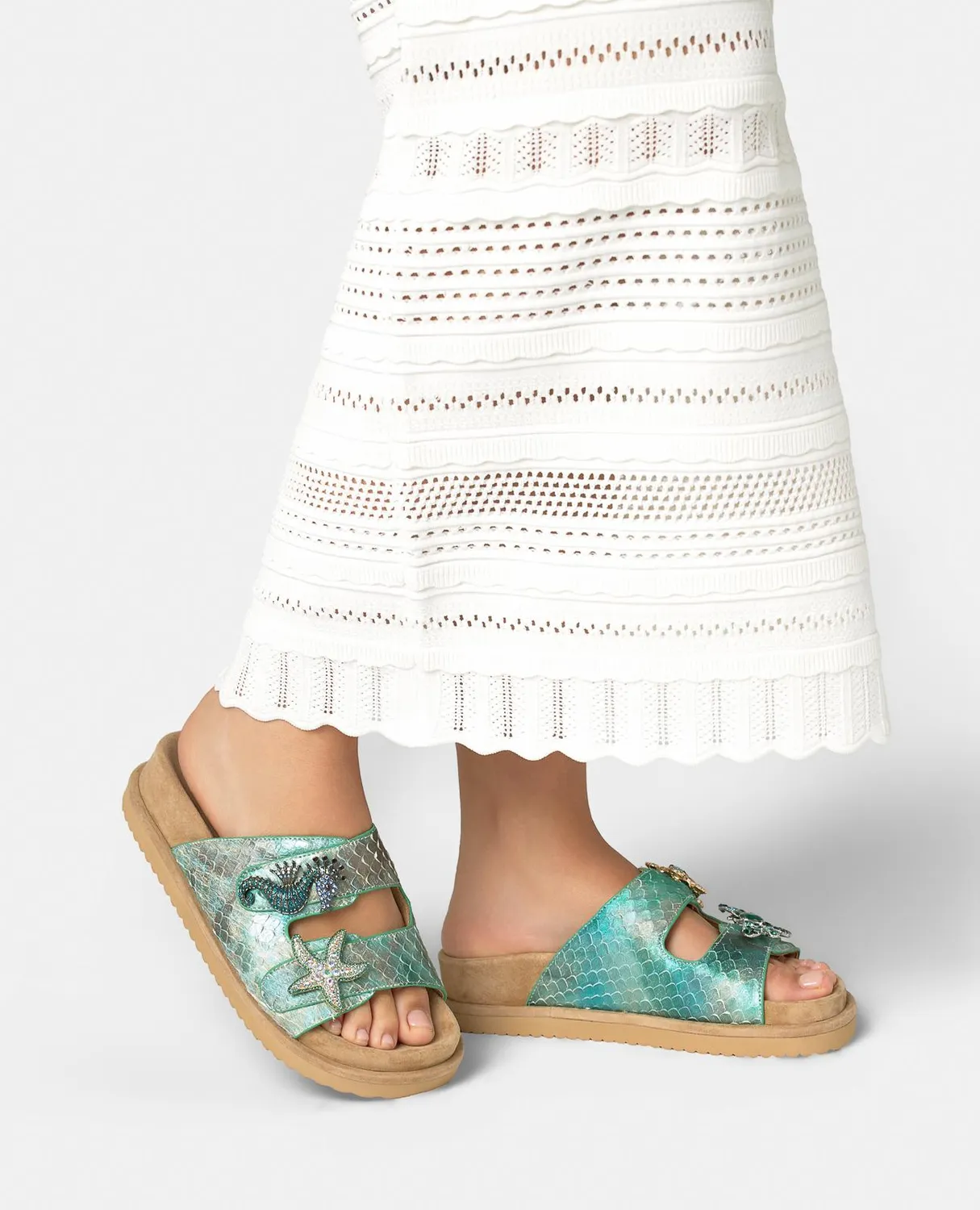 Alma en Pena Maldivas V267504 sandales turquoise effet serpent