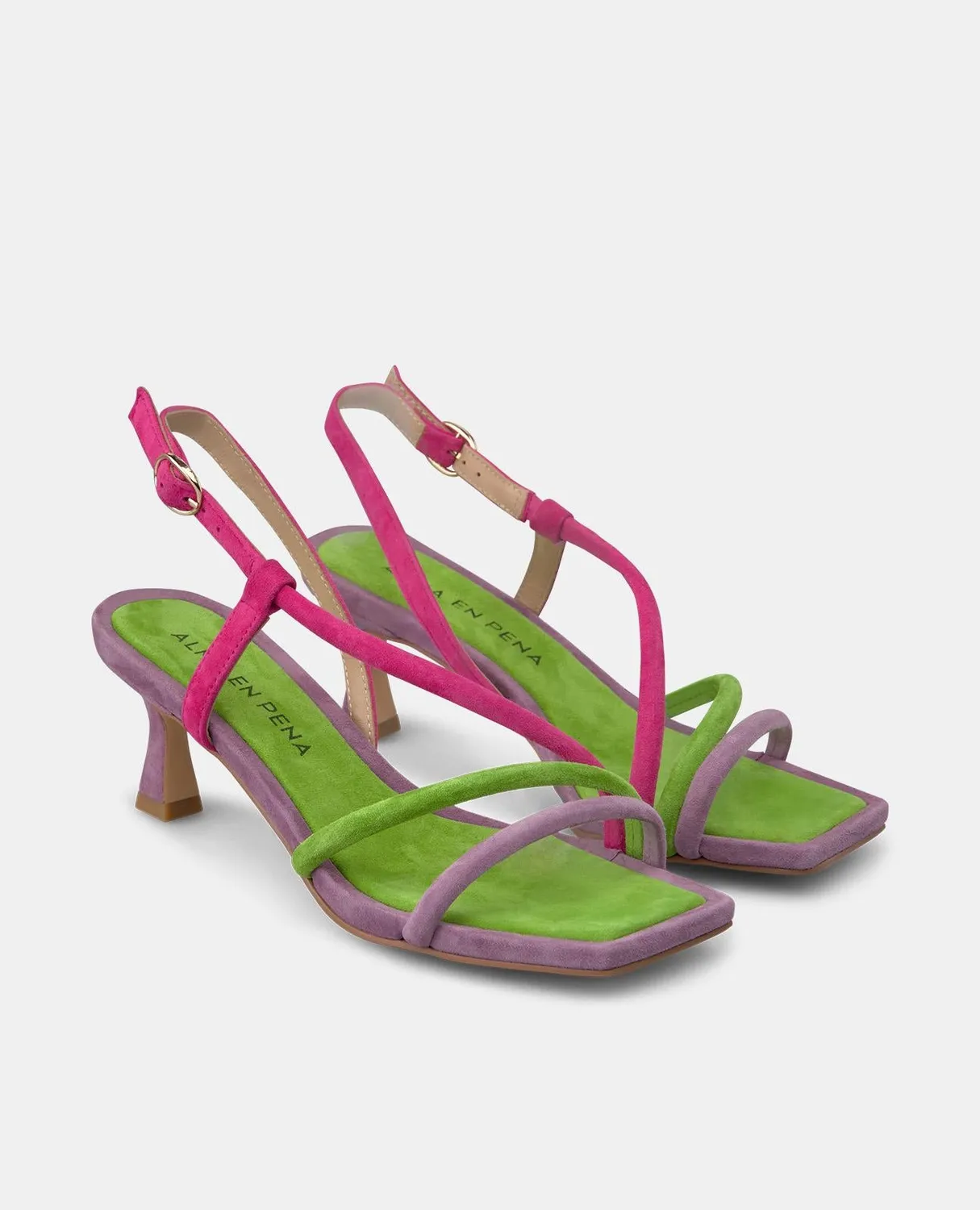 Alma en Pena V250875 Sandales cuir vert lime 6 cm