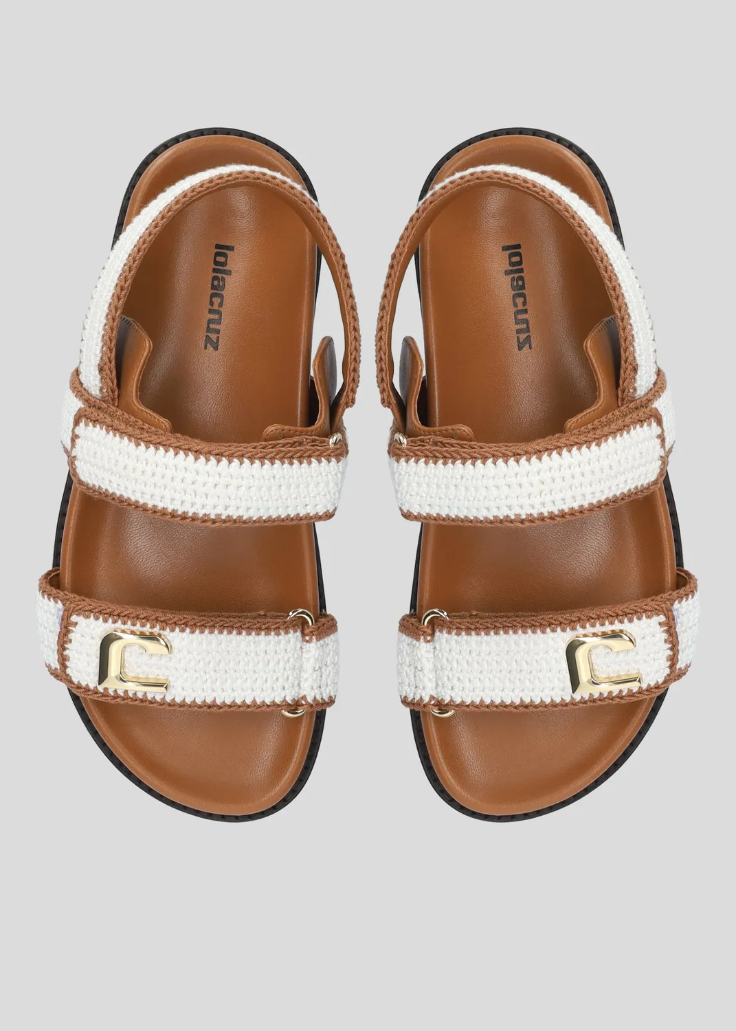 Lola Cruz Lola sandales plates cuir marron