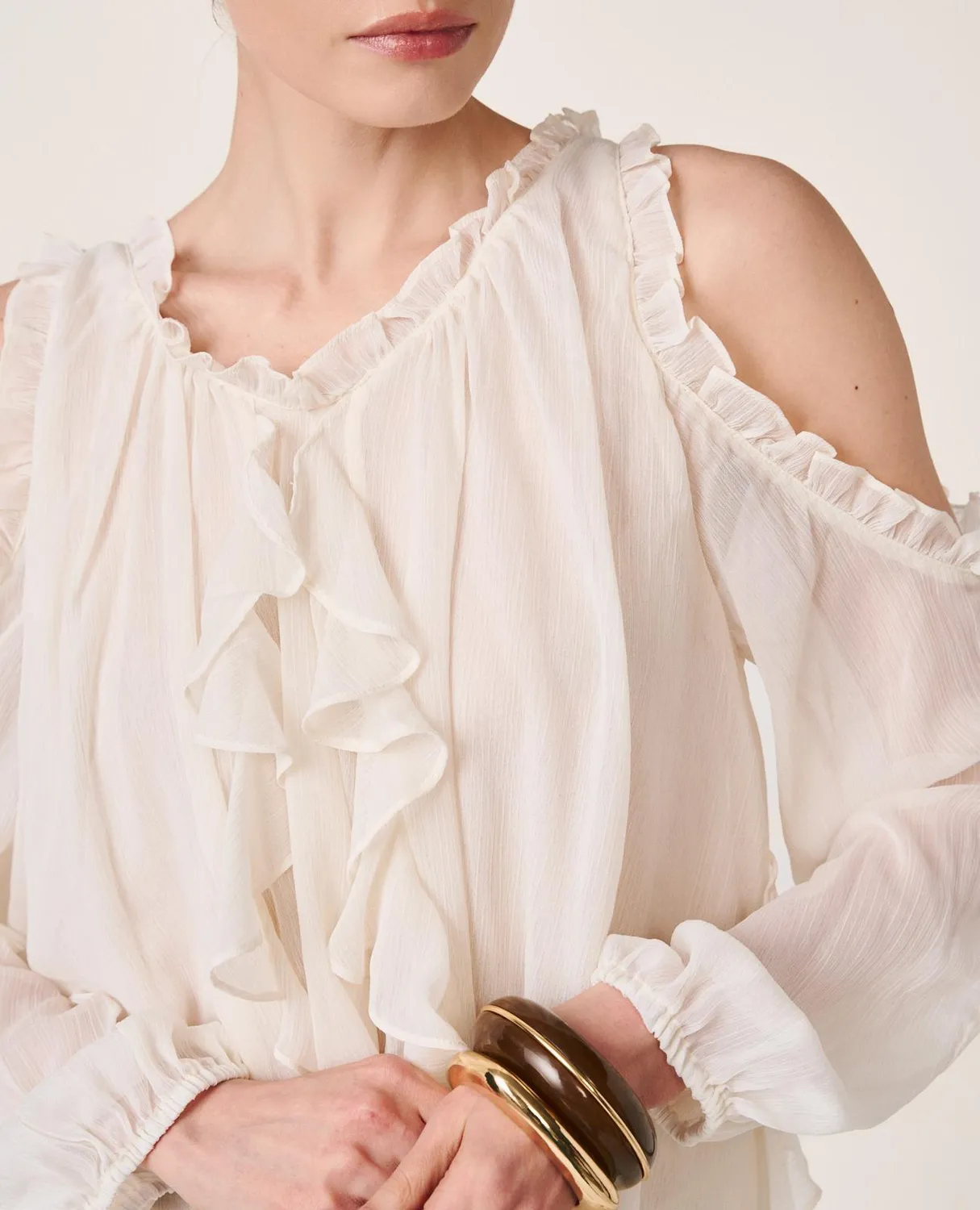 Alma en Pena V26CL0510 blouse blanche épaules nues