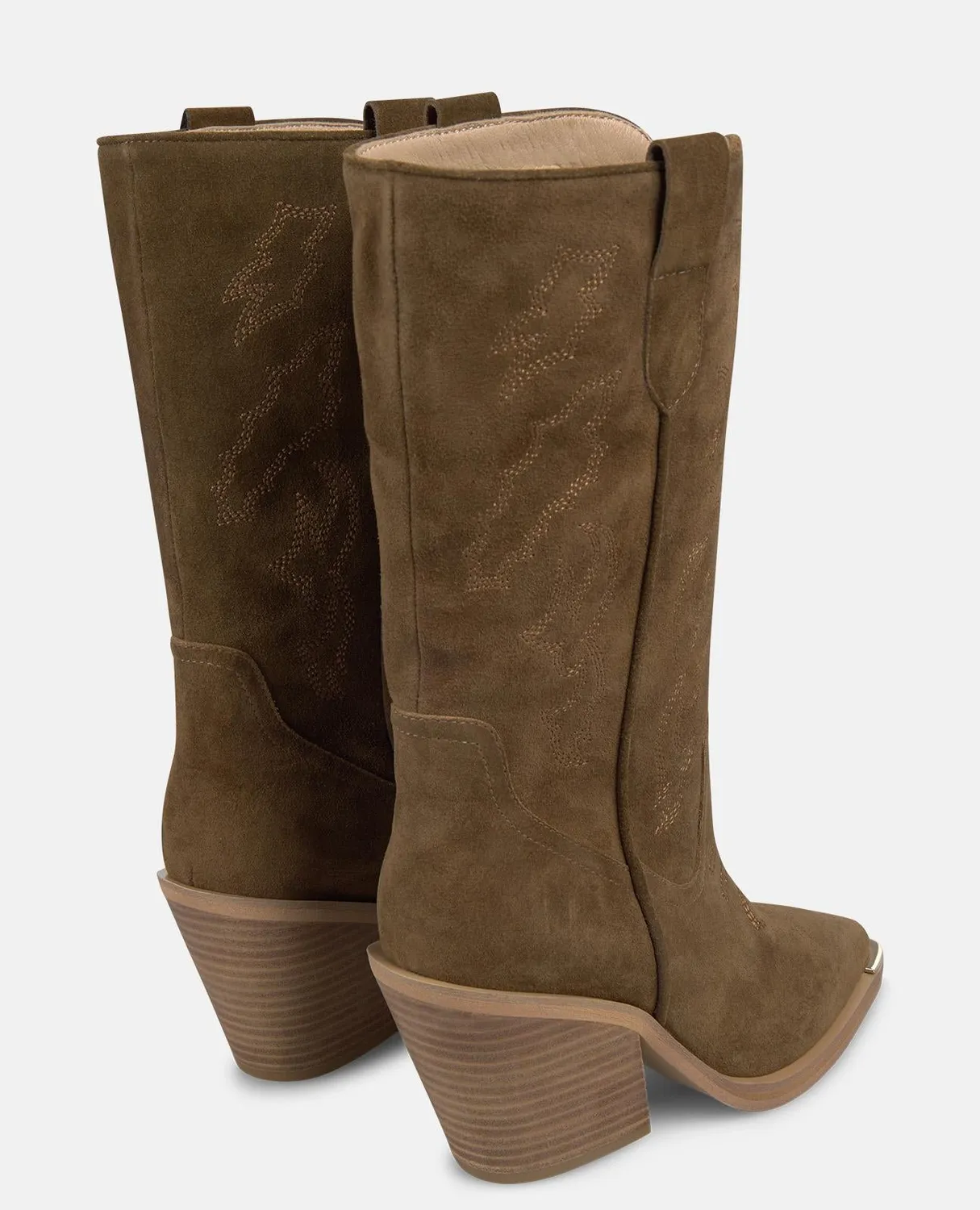 Alma en Pena V260255 Bottes cowboy cuir camel 6 cm