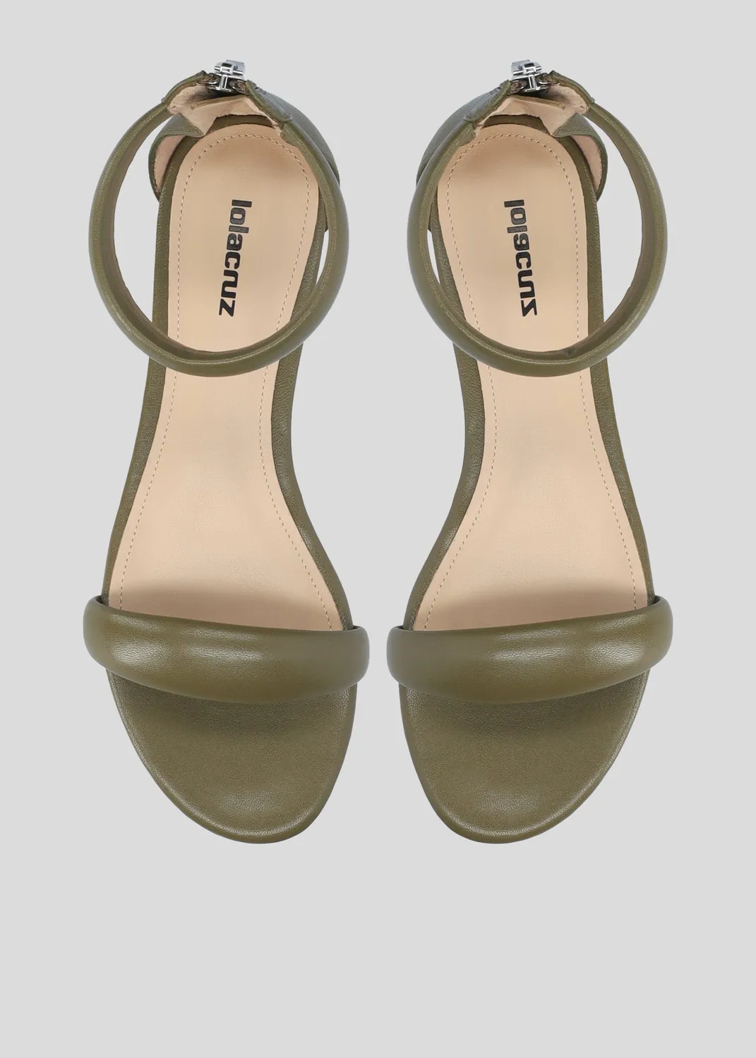 Lola Cruz Amy sandales plates kaki 35-42
