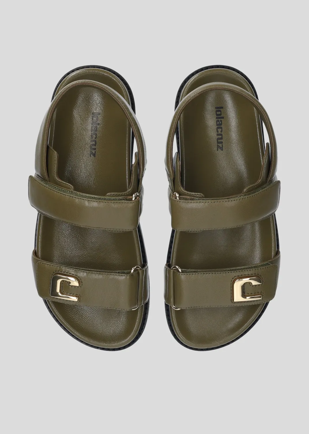 Lola Cruz Lola sandales plates vert kaki