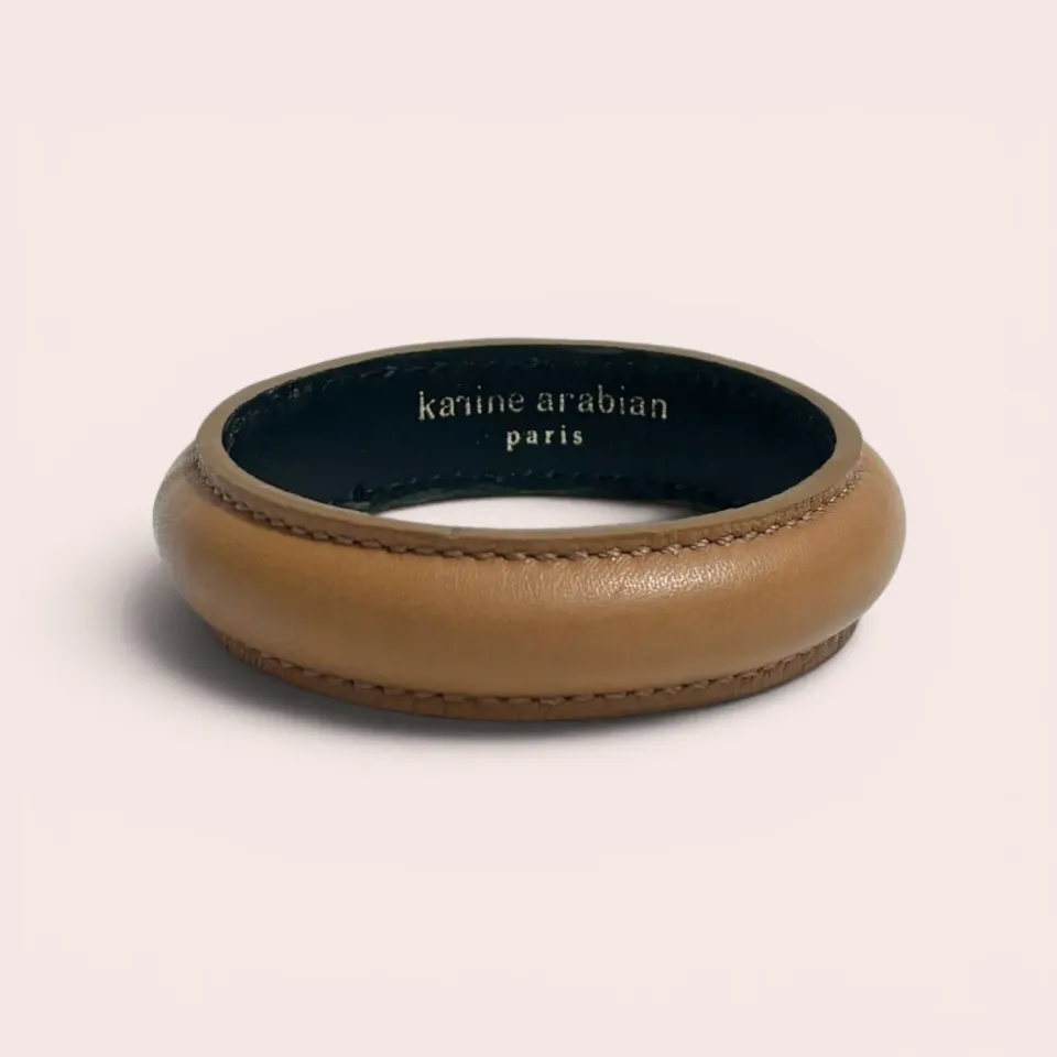 Karine Arabian JONC bracelet camel cuir lisse