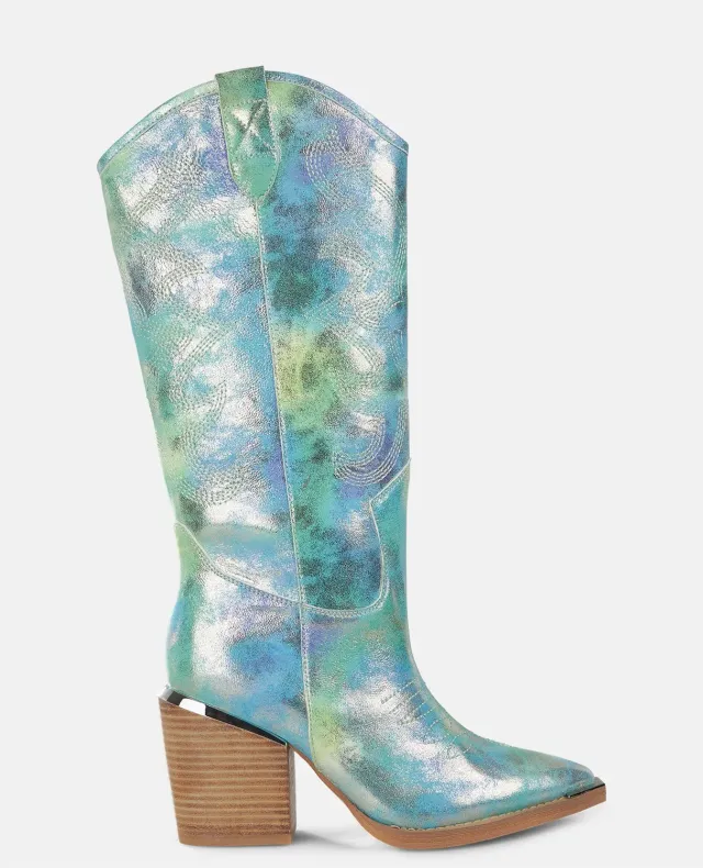 Alma en Pena V250100 bottes cowboy turquoise talon 8 cm