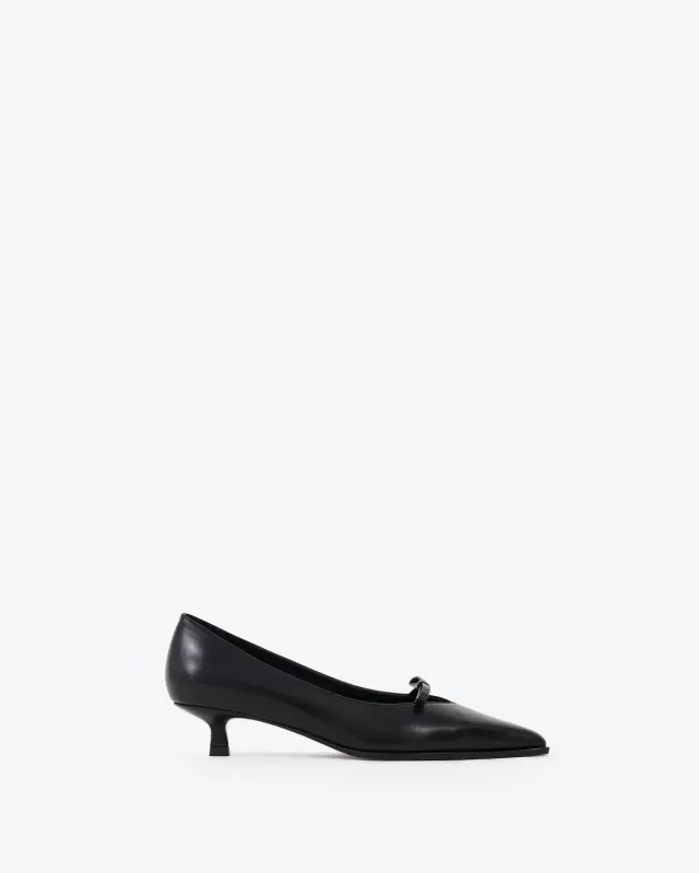 Mi/Mai Preston Black escarpins cuir noir noeud petit talon