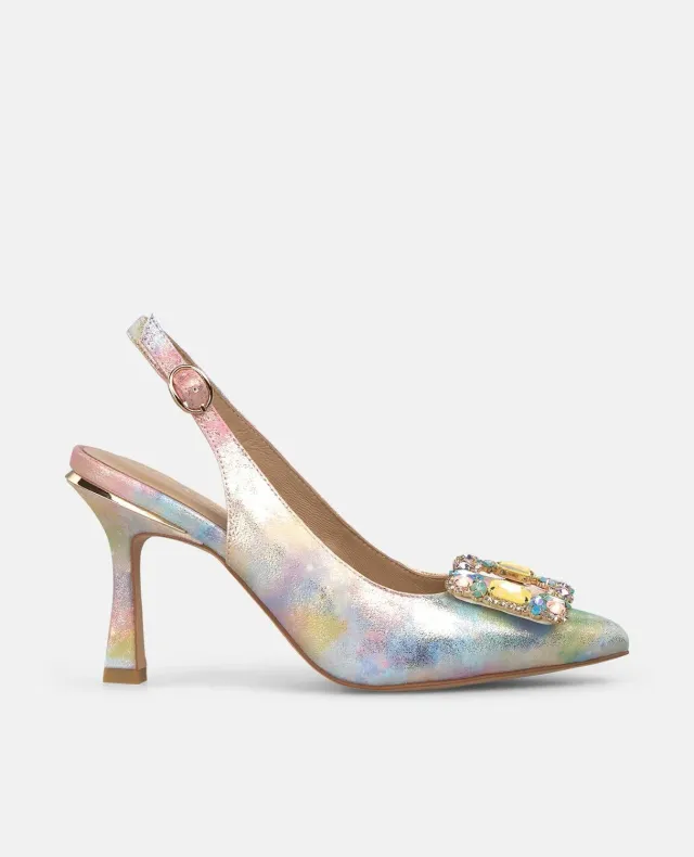 Alma en Pena V262000 escarpins roses talon fin bijou