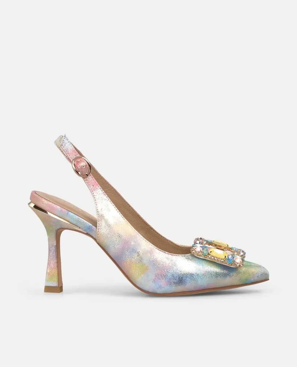 Alma en Pena V262000 escarpins roses talon fin bijou