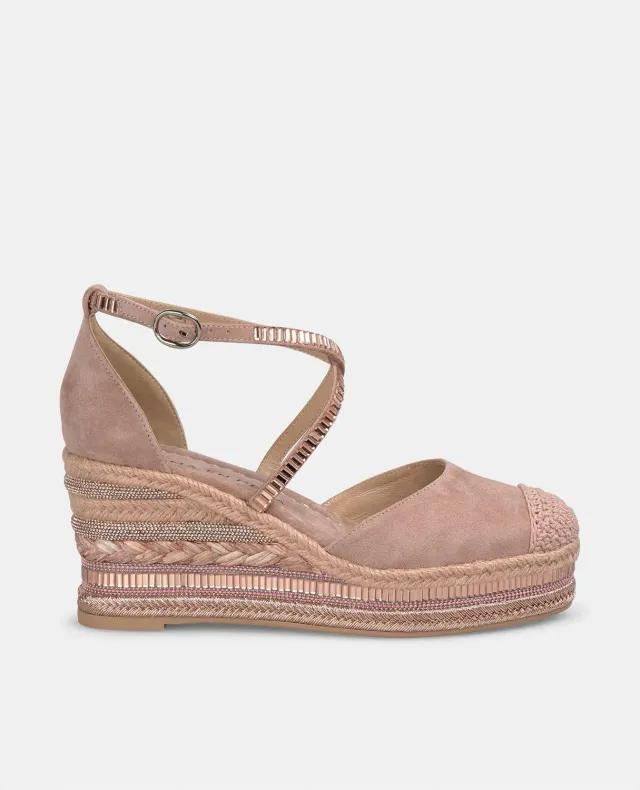 Alma en Pena V251061 compensées rose cuir 5 cm