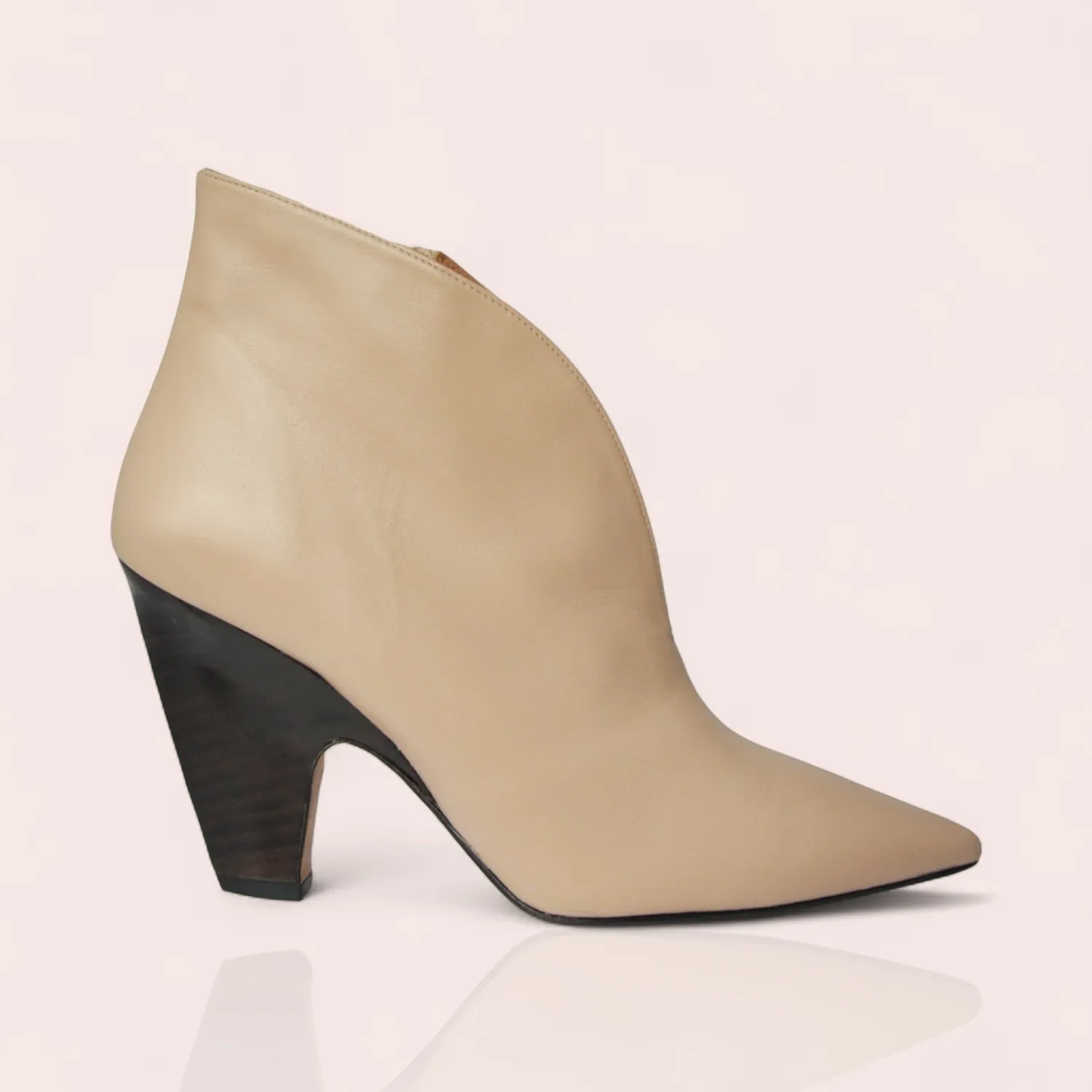 Karine Arabian Goncourt bottines cuir or bleu 85mm