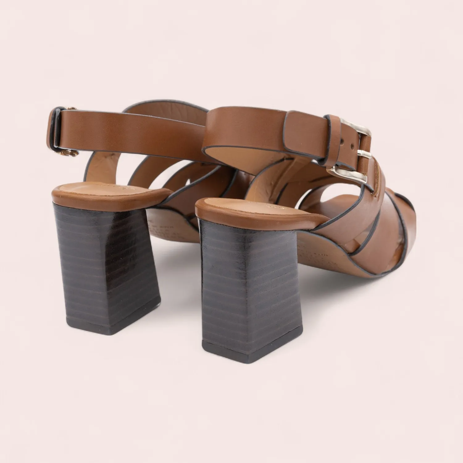 Karine Arabian LAMORIE sandale cuir camel 38 talon 70mm