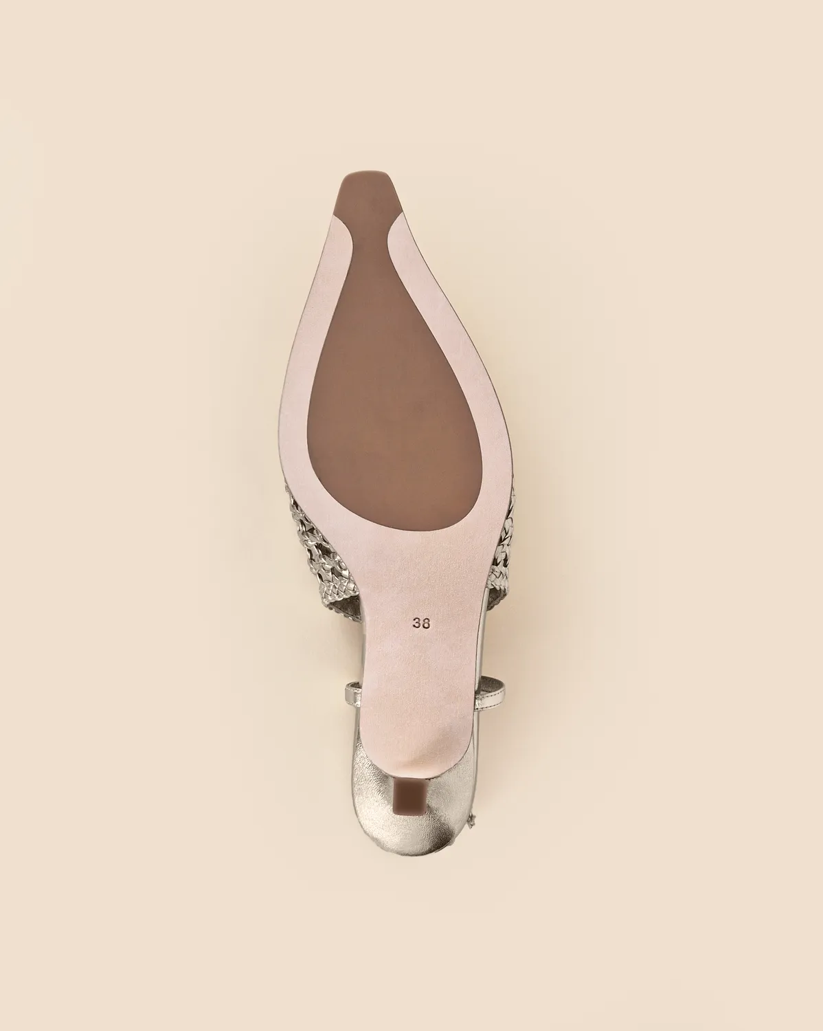 Mi/Mai Marina Woven Gold escarpin doré talon 4cm