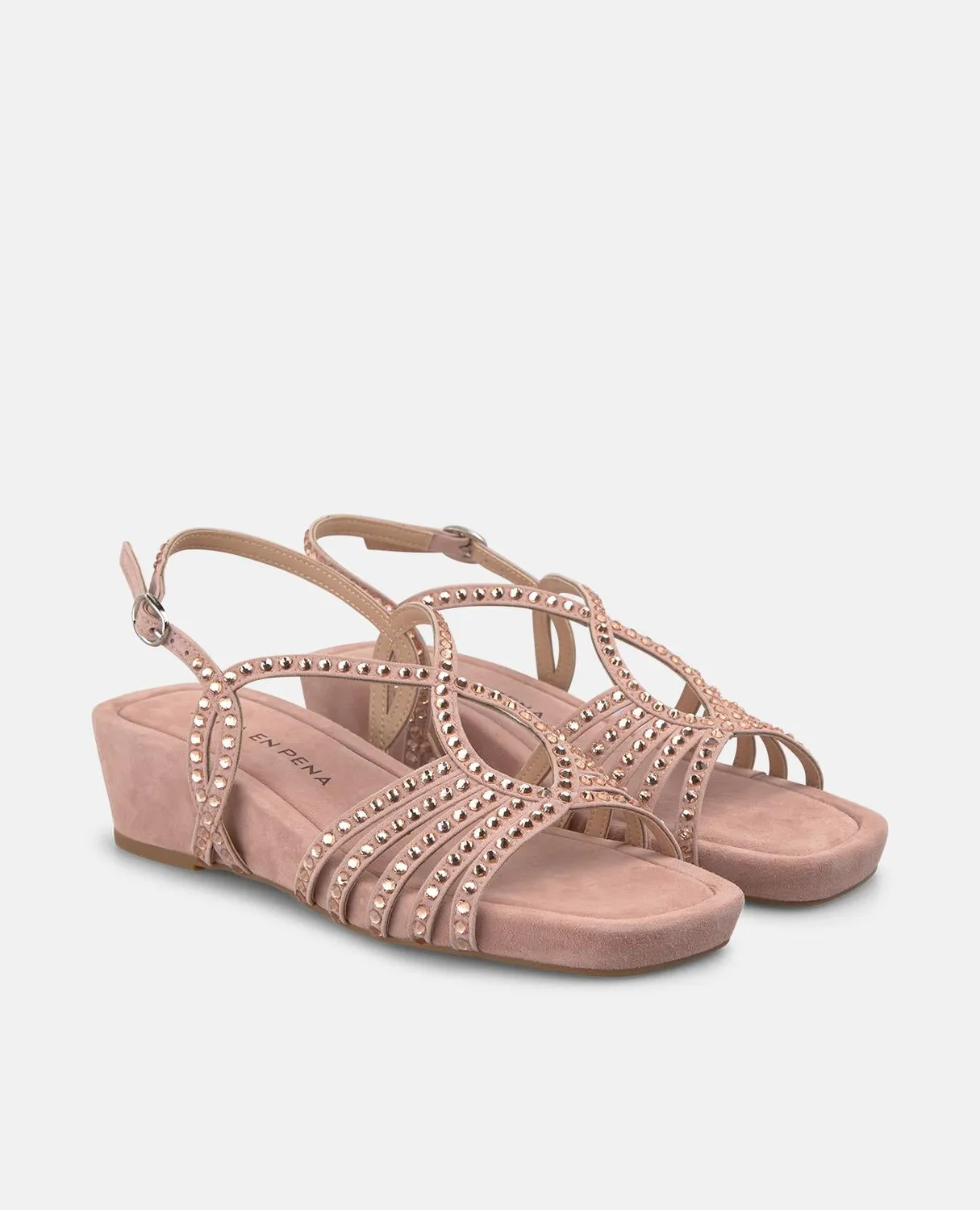 Alma en Pena V267704 Sandale Compensee Rose Cuir Talon 5 cm