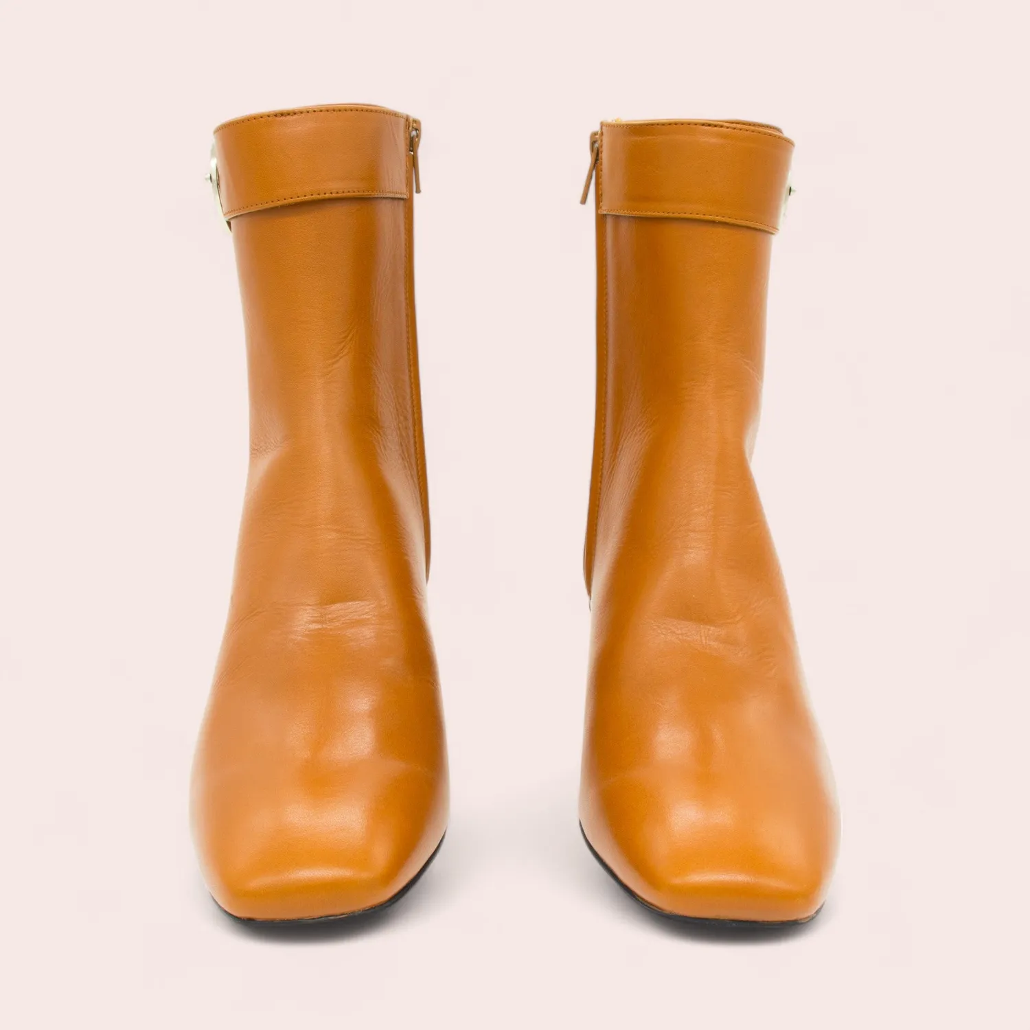 Karine Arabian Mathilde bottine camel cuir talon 50mm