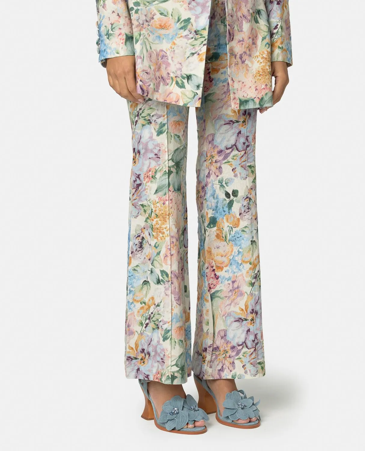 Alma en Pena V262451 sandales bleues fleurs talon 10 cm