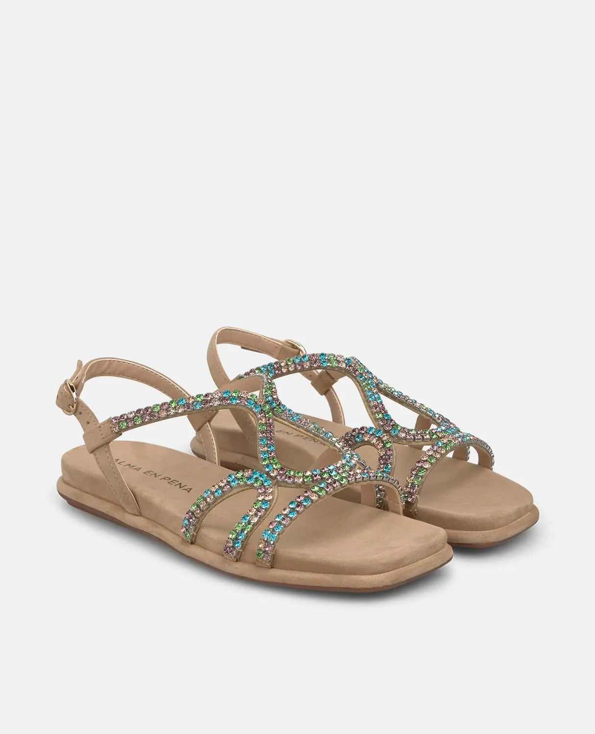 Alma en Pena V2651514 sandales plates multicolore clous