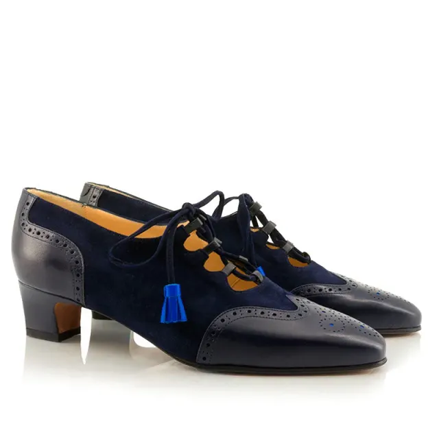 Bégum Paris Picasso derby marine velours talon 3,5 cm