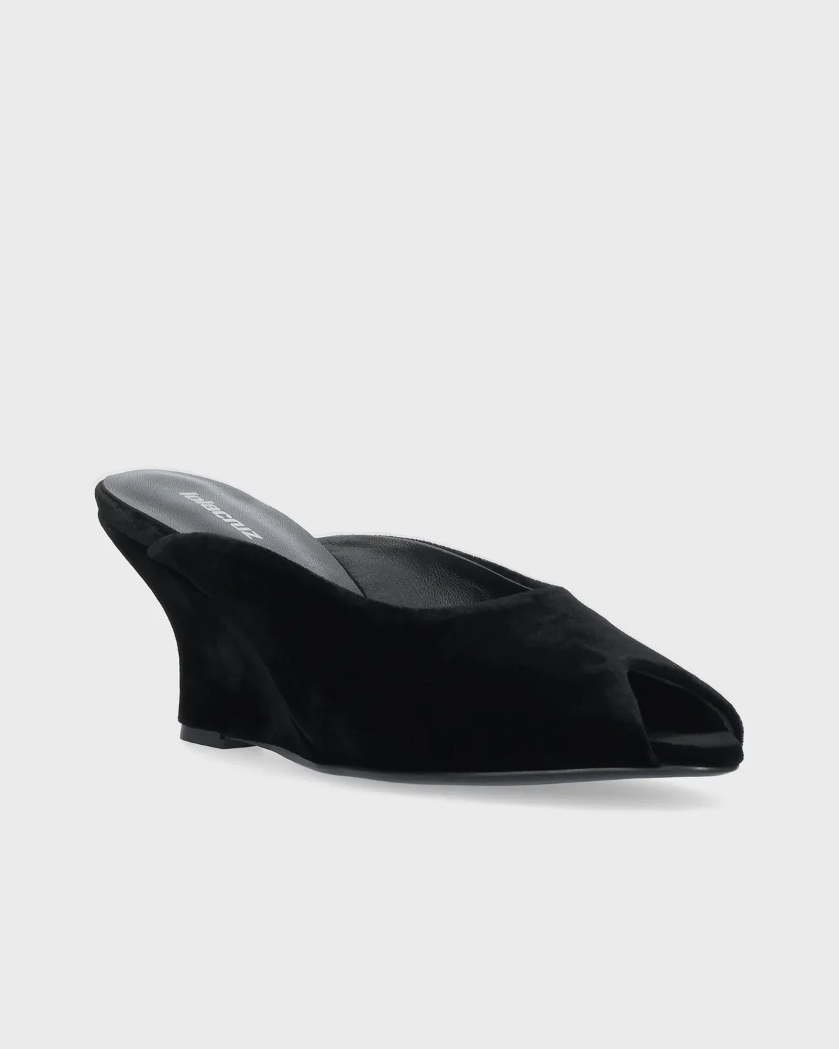 Lola Cruz Isabella mules compensées noires talon 75