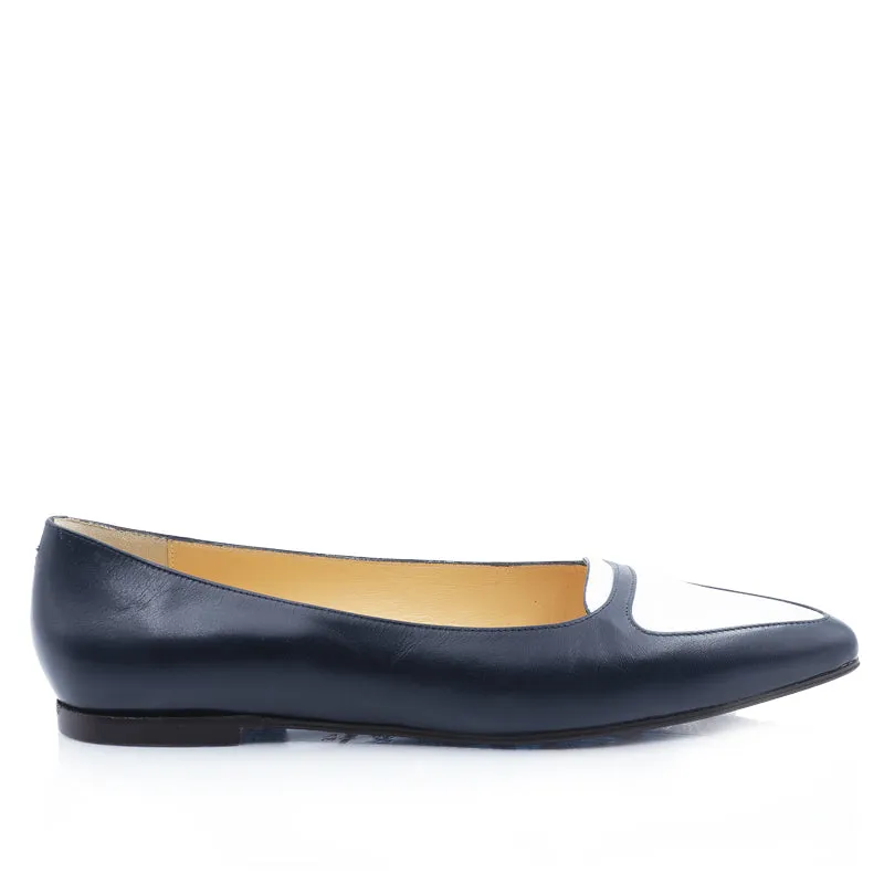 Bégum Paris Litchi ballerine bicolore cuir