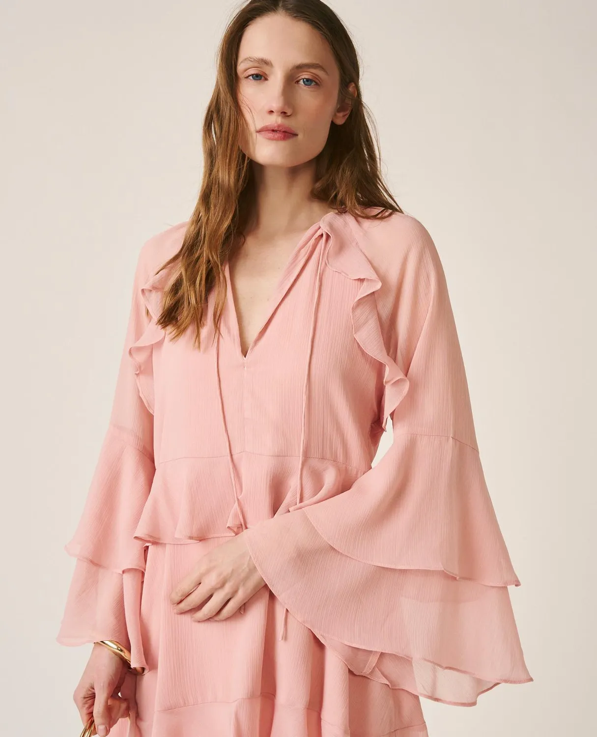 Alma en Pena V26CL0112 robe courte rose fluide S-XXL