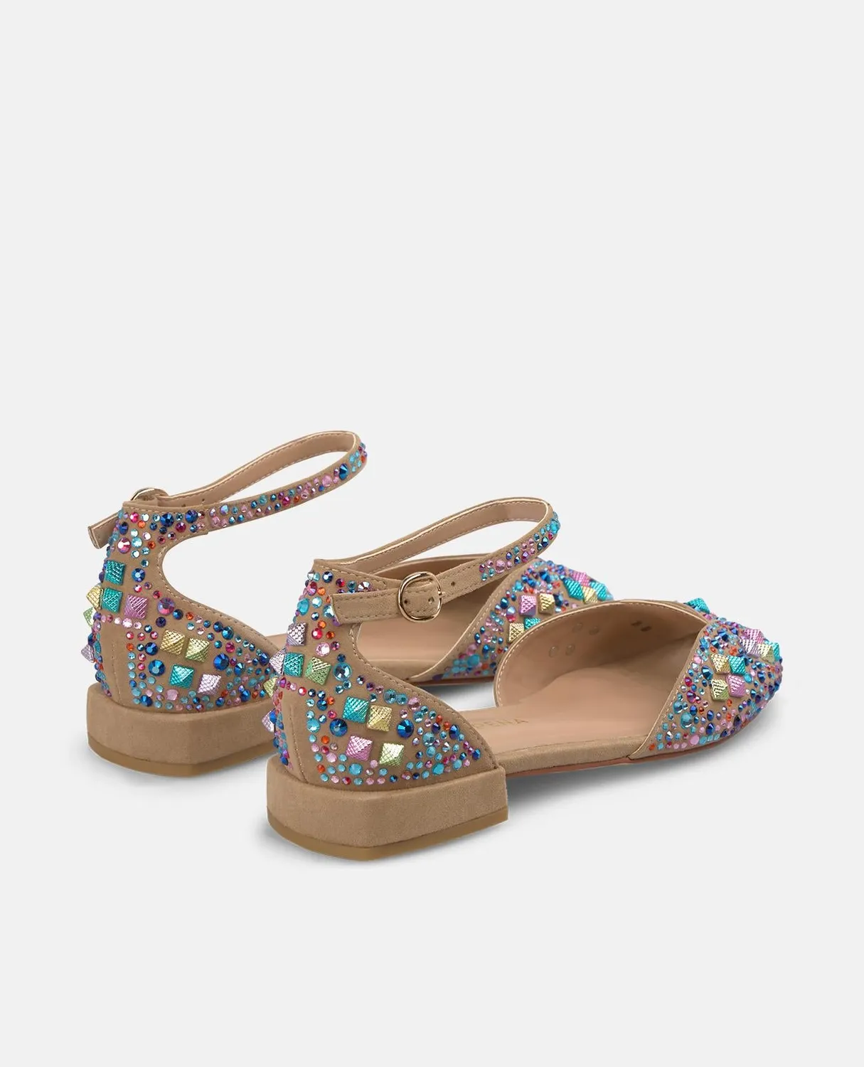 Alma en Pena V2651854 sandales bronze rejilla strass