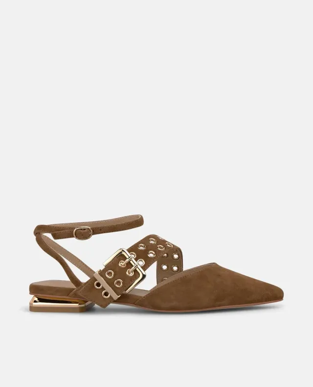 Alma en Pena I260106 ballerine camel napa bride cheville