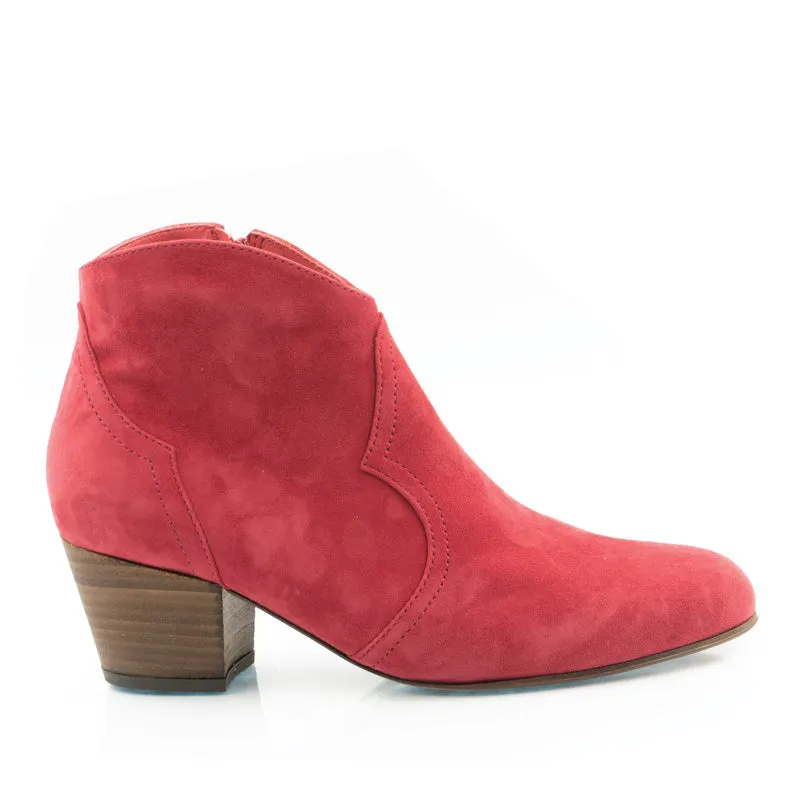 Bégum Paris Johnny bottines framboise chèvre velours