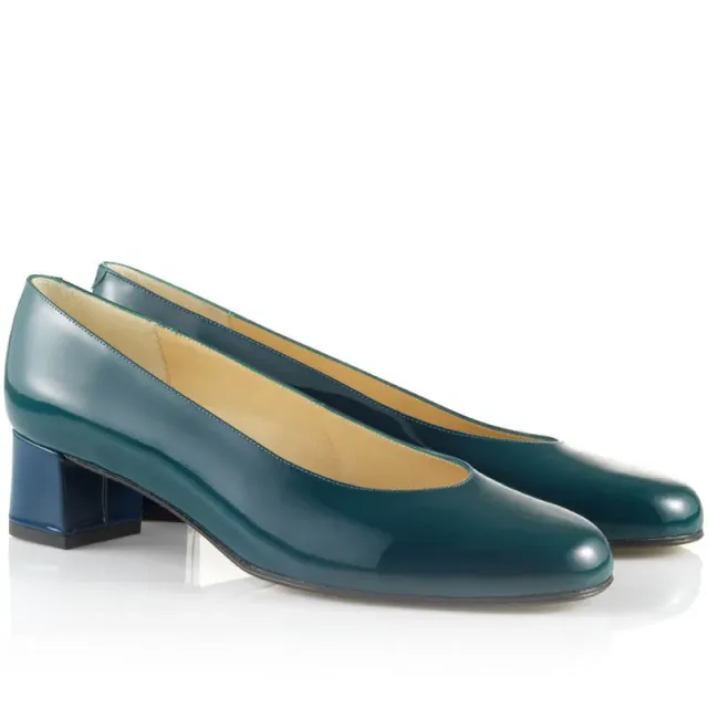 Bégum Paris Echo escarpins turquoise vernis talon 4 cm